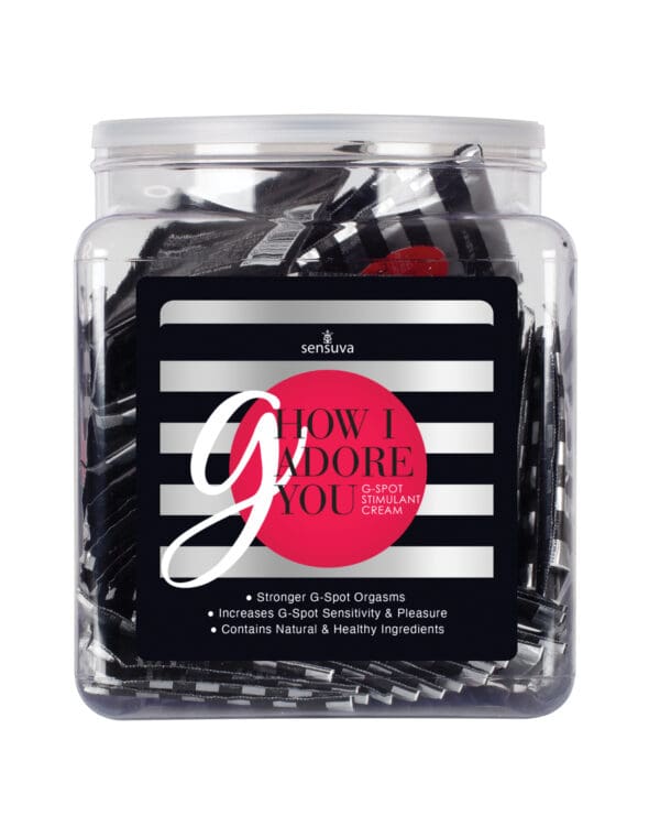 G How I Adore you G-Spot Enhancement Cream - Tub of 100 Single Use Packet - Image 2