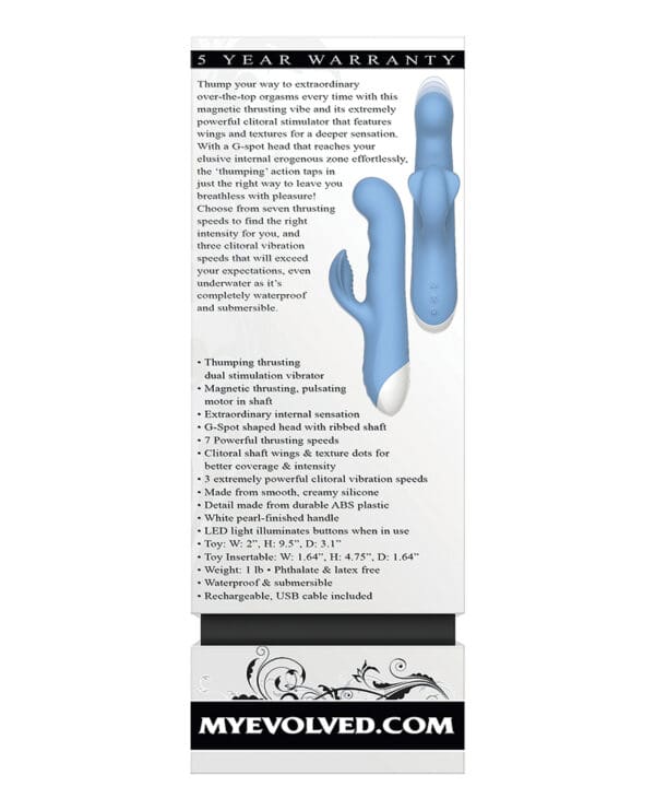 Evolved Thump N Thrust Rechargeable Dual Stim - Blue - Image 2
