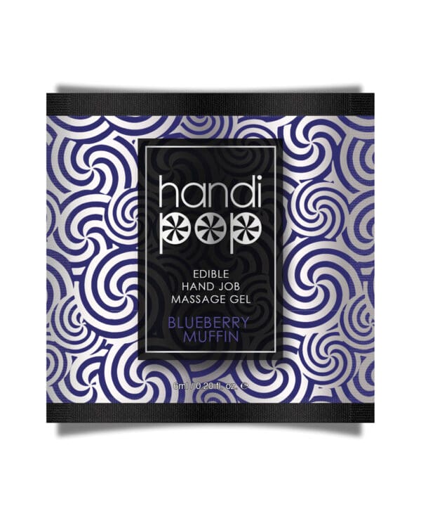 Handipop Hand Job Massage Gel Single Use Packet - 6 ml Blueberry Muffin