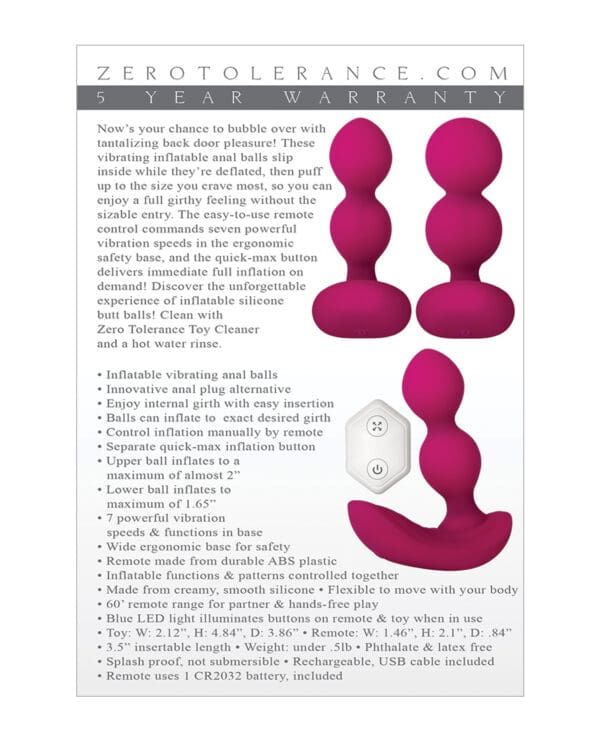 Zero Tolerance Anal Bubble Butt - Burgundy - Image 2