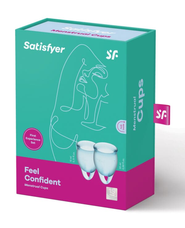 Satisfyer Feel Confident Menstrual Cup - Light Blue - Image 2
