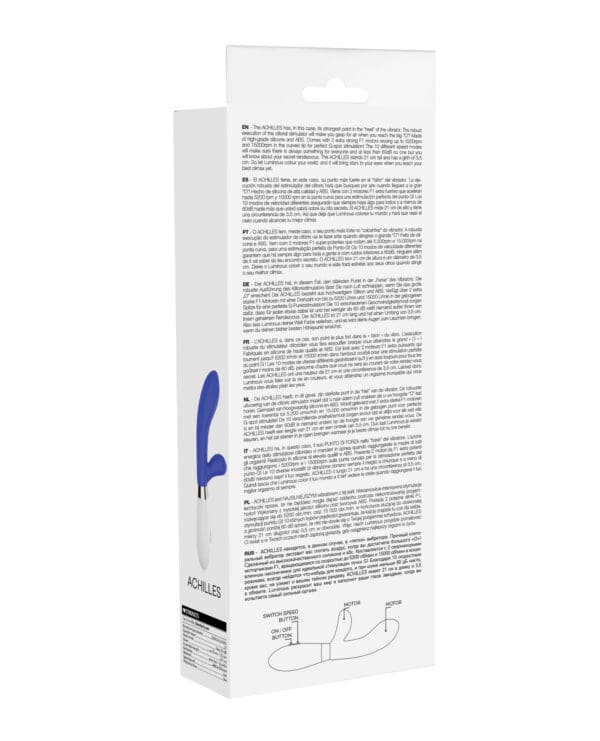 Shots Luminous Achilles Silicone 10 Speed Rabbit Vibrator - Royal Blue - Image 2