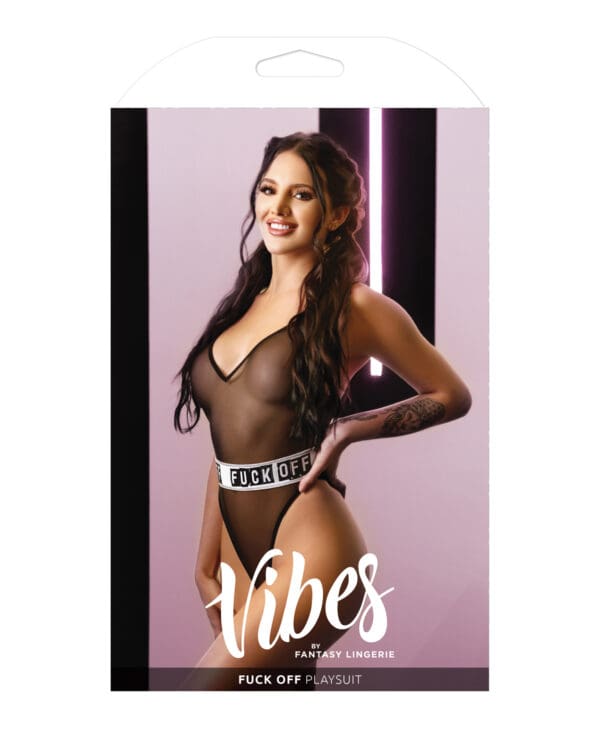 Vibes Fuck Off Mesh Playsuit Black L/XL - Image 3
