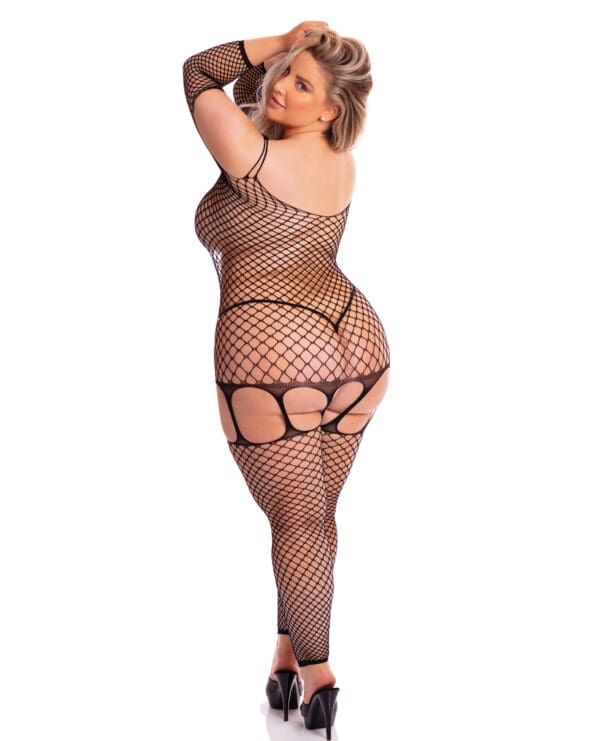 Pink Lipstick In My Head Net Bodystocking Black QN - Image 2
