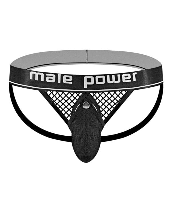 Cock Pit Fishnet Cock Ring Jock Black S/M - Image 4