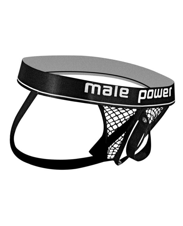 Cock Pit Fishnet Cock Ring Jock Black S/M - Image 5