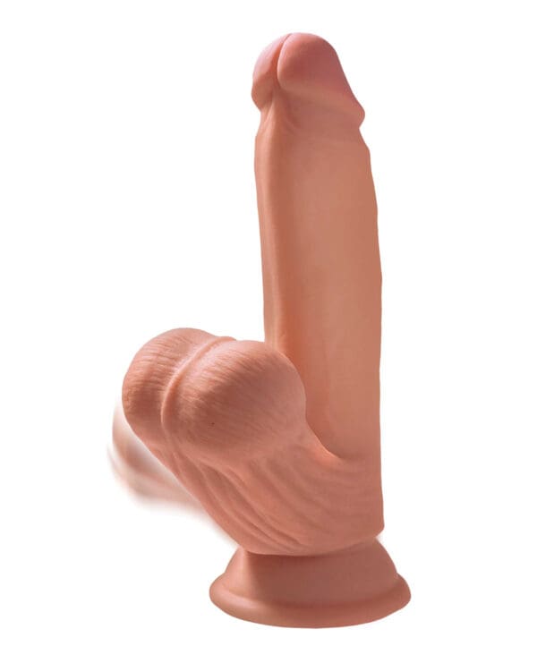King Cock Plus 7" Triple Density Cock w/Swinging Balls - Tan - Image 2