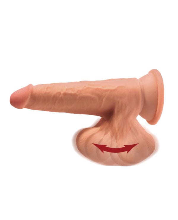 King Cock Plus 7" Triple Density Cock w/Swinging Balls - Tan - Image 3