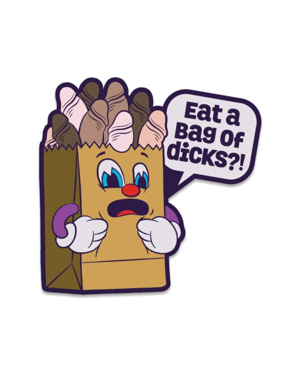 Wood Rocket Fuck Buddies Eat a Bag of Dicks Pin - Multi Color - Image 2