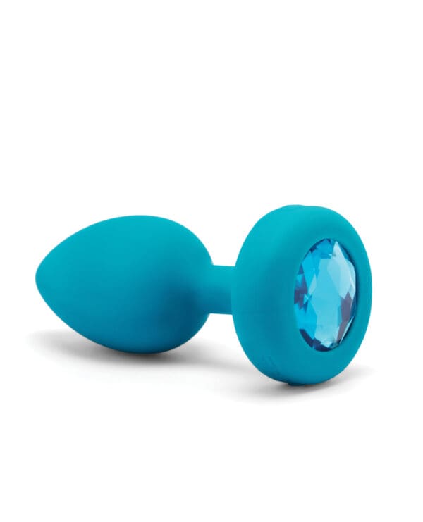 b-Vibe Remote Control Vibrating Jewel Plug (S/M) - Teal - Image 4