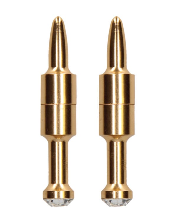Shots Ouch Pin Magnetic Nipple Clamps - Gold - Image 2