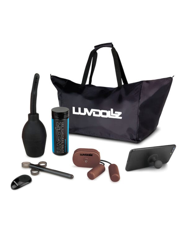 Luvdollz Remote Control Rechargeable Spread Eagle Pussy & Ass w/Douche - Mocha - Image 5