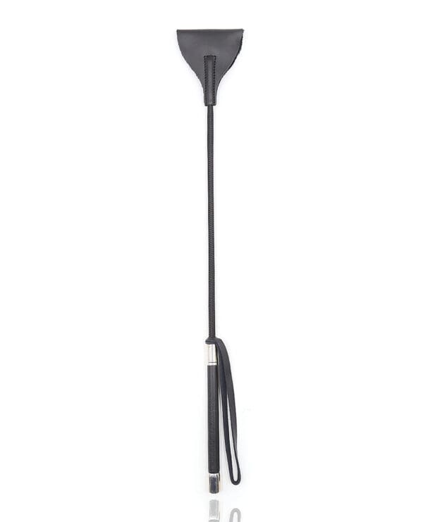 Plesur 21" Wide Tip Leather Crop - Black - Image 2