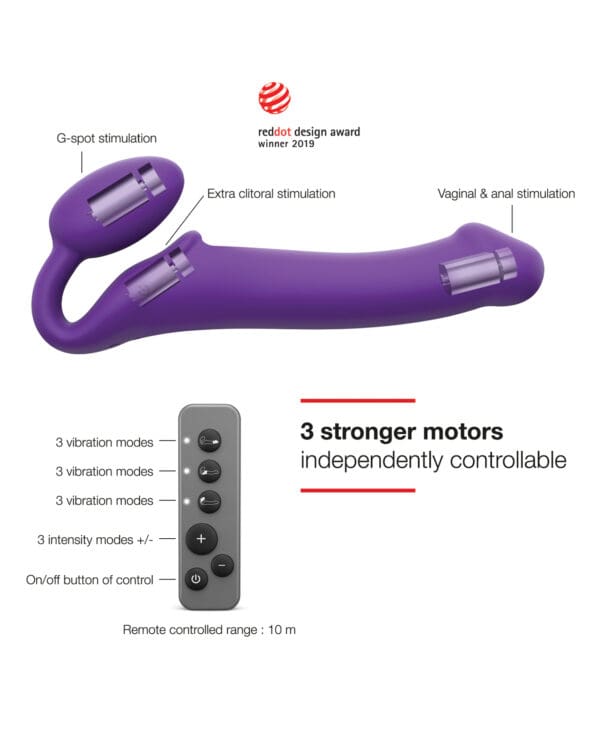 Strap on Me Vibrating Bendable Strapless Strap on Xlarge - Purple - Image 3