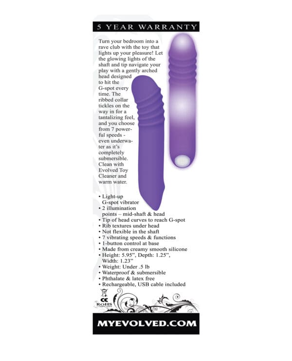 Evolved The G-Rave Light Up Vibrator - Purple - Image 2