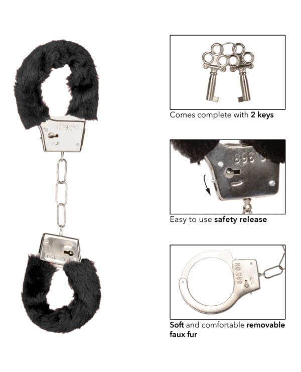 Playful Furry Cuffs - Black - Image 5