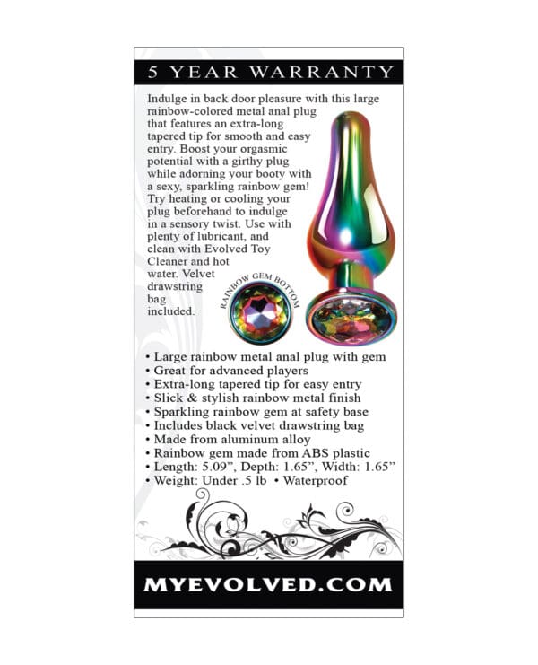 Evolved Rainbow Metal Plug - Large - Image 2