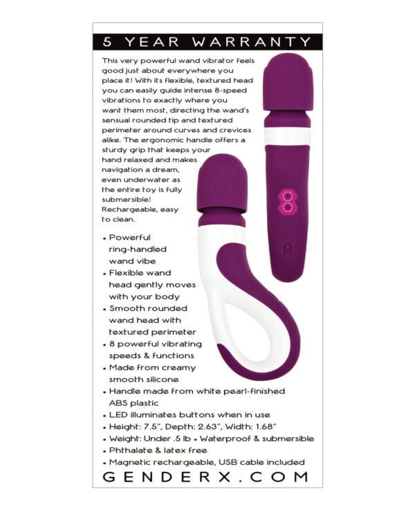 Gender X Handle It Wand - Purple/White - Image 2
