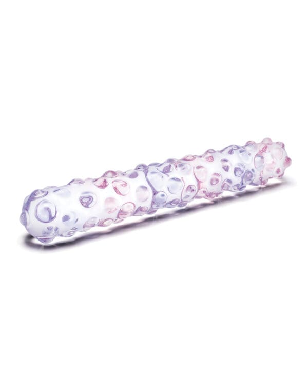 Glas 9" Purple Rose Nubby Glass Dildo - Purple/Pink - Image 3