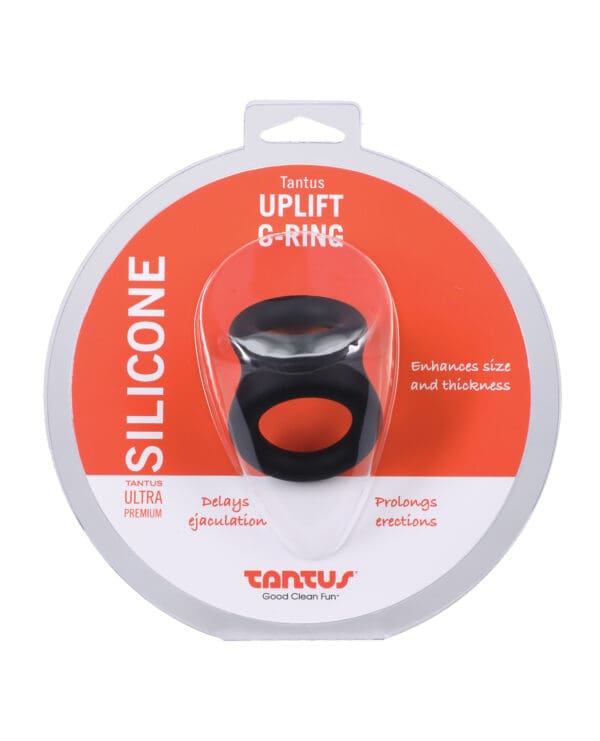 Tantus Uplift Silicone C Ring - Onyx - Image 5