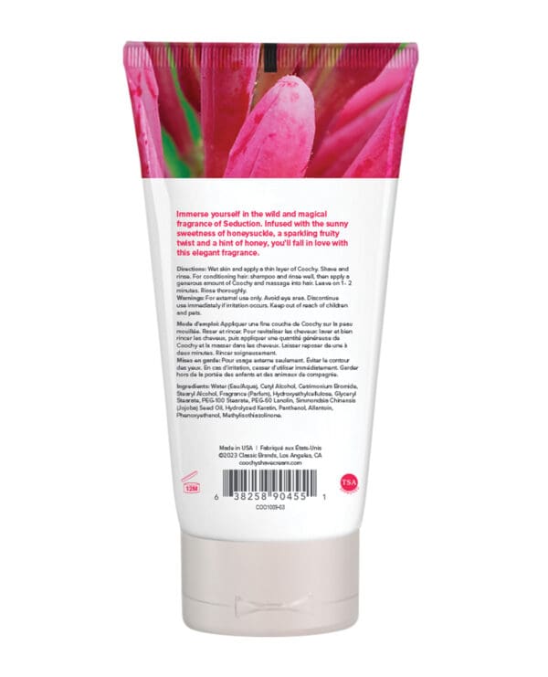 COOCHY Seduction Shave Cream - 3.4 oz Honeysuckle/Citrus - Image 2