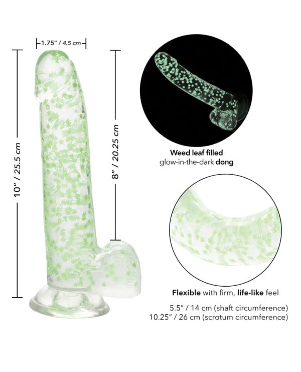 Naughty Bits I Leaf Dick Glow In The Dark Weed Leaf Dildo - Image 5