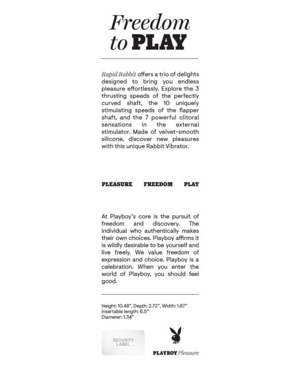 Playboy Pleasure Rapid Rabbit Vibrator - 2 AM - Image 2