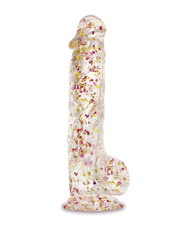 Glittergasm 8.5" Ballsy Dildo - Red/Gold/Orange - Image 2