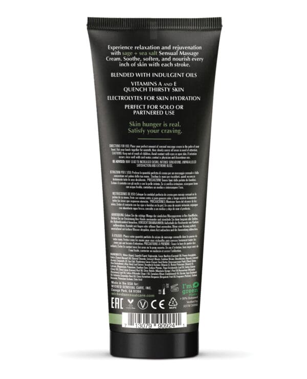 Wicked Sensual Care Sage & Sea Salt Massage Cream  - 4 oz - Image 2