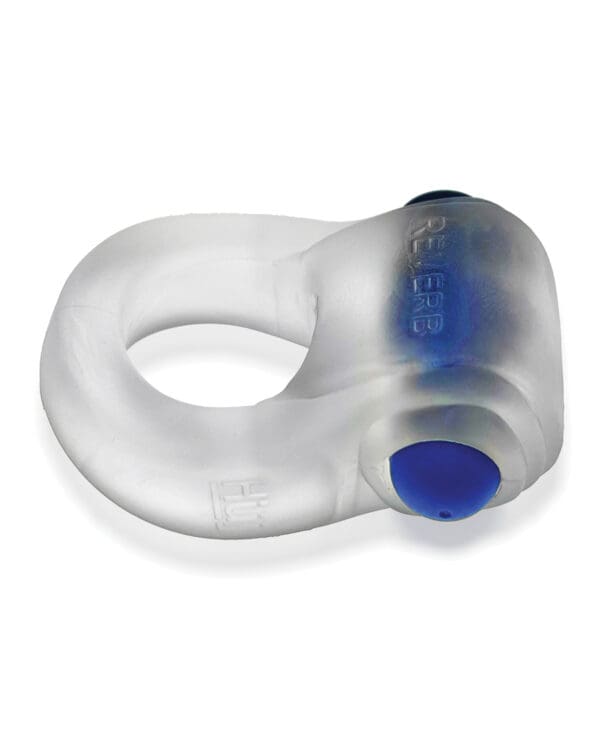 Hunkyjunk Revring Cock Ring w/Vibe - Clear w/Blue Vibe - Image 3