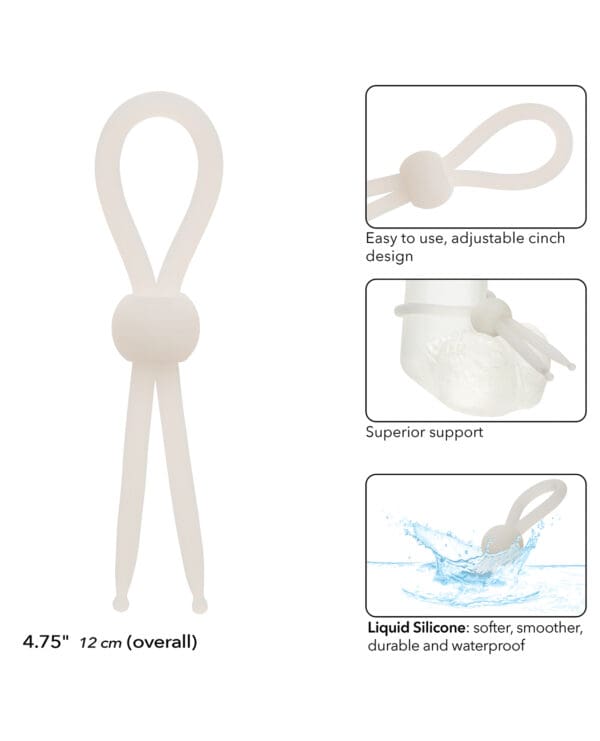 Alpha Liquid Silicone Lasso Cock Ring - Natural - Image 3