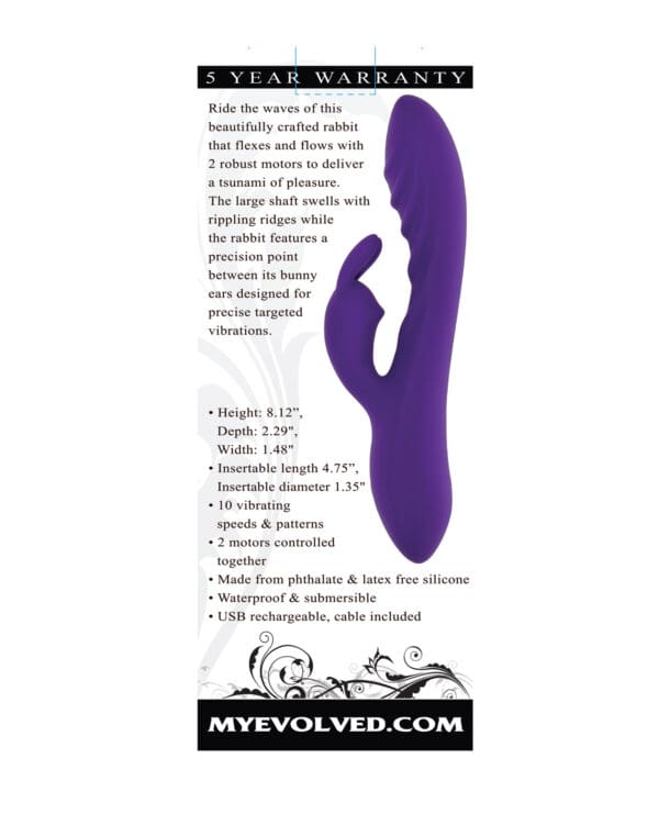 Evolved Wavy Rabbit Vibrator - Purple - Image 5