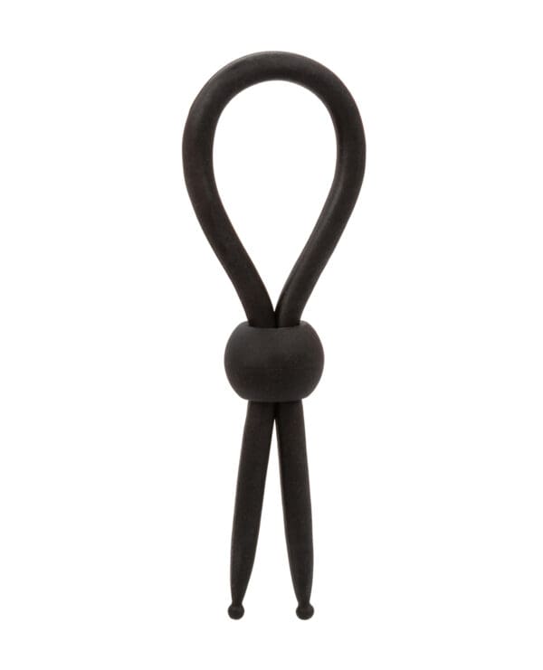 Alpha Liquid Silicone Lasso Cock Ring - Black - Image 2