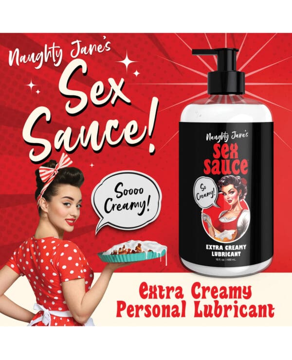 Naughty Jane's Sex Sauce Extra Creamy Lubricant - 16 oz - Image 2
