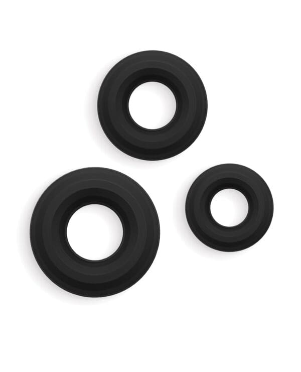 Renegade Fireman Cock Rings - Pack of 3 Black - Image 2