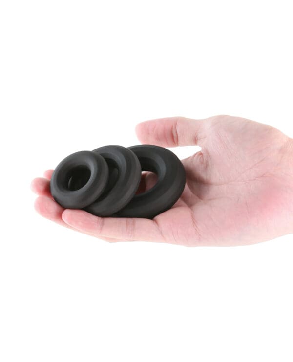 Renegade Fireman Cock Rings - Pack of 3 Black - Image 3