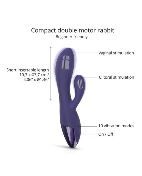 Love to Love Funky Bunny Small Rabbit - Midnight Indigo - Image 3