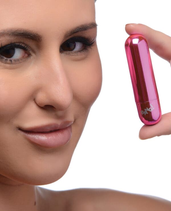 Bang! 10X Rechargeable Vibrating Metallic Bullet - Pink - Image 5