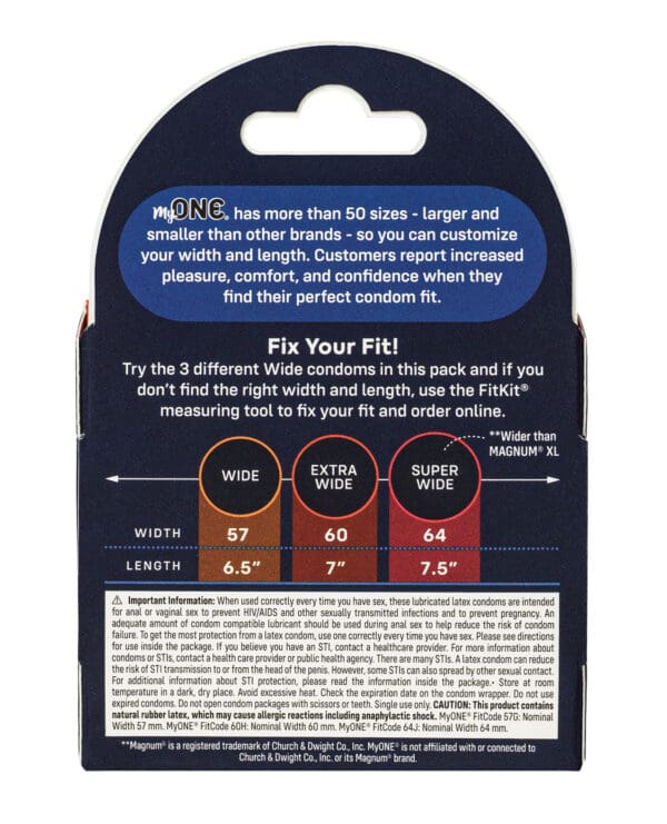My One Large Sampler Condoms  - Pack of 3 - Image 2