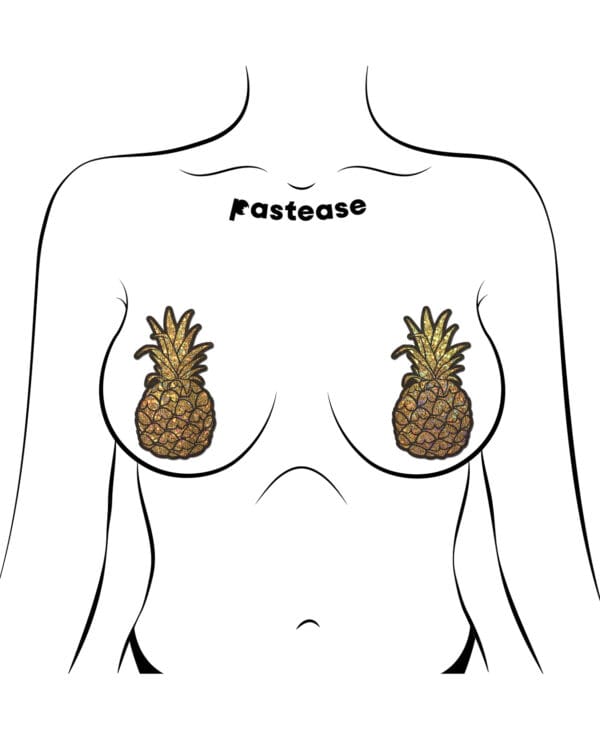Pastease Premium Glitter Pineapple - Gold O/S - Image 3