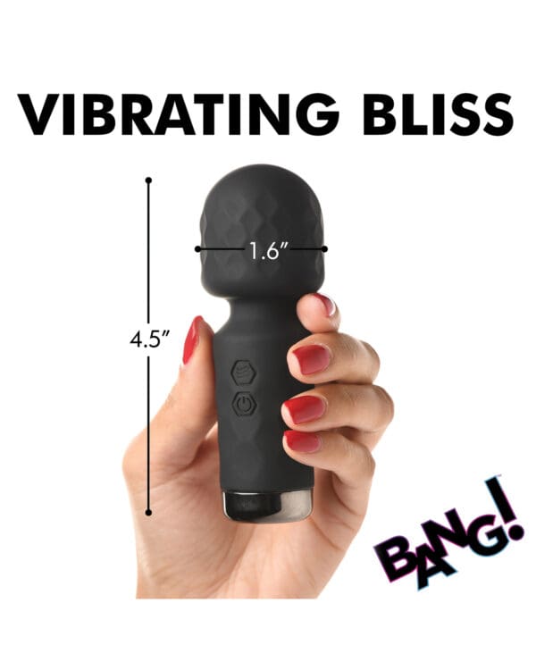 Bang! 10X Mini Silicone Wand - Black - Image 5