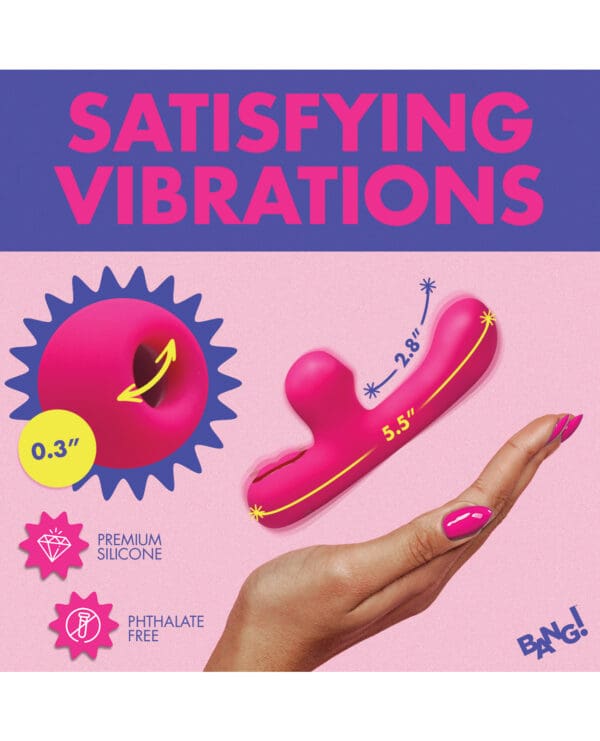 Bang! 10X G-Spot Rabbit Vibrator w/Suction - Pink - Image 4