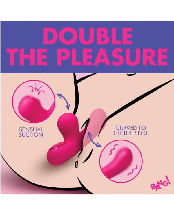 Bang! 10X G-Spot Rabbit Vibrator w/Suction - Pink - Image 5