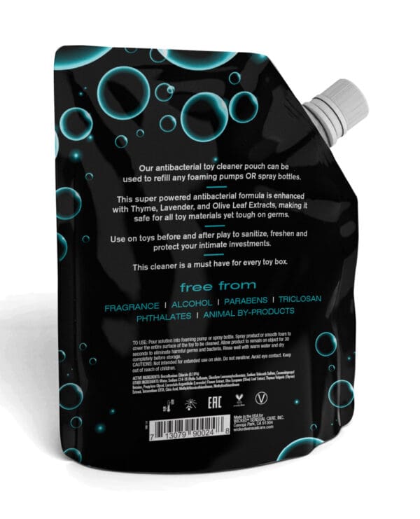 Wicked Sensual Care Foaming + Spray Toy Cleaner Refill Pouch - 24 oz - Image 2
