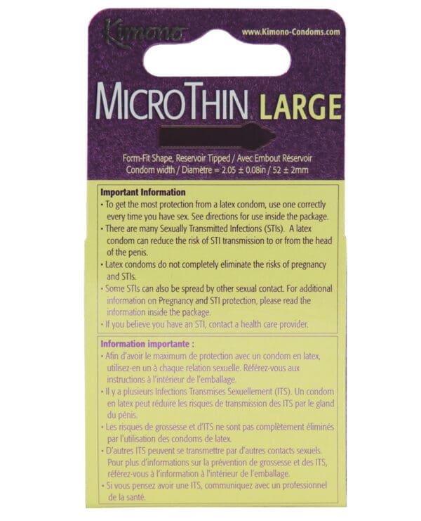 Kimono Micro Thin Large Condom - Box of 3 - Image 2