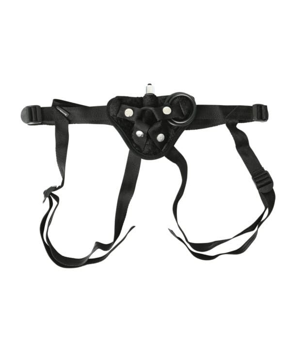 Sportsheets Vibrating Velvet Harness w/Bullet - Black - Image 2