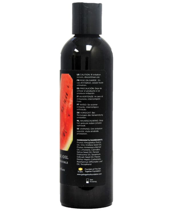 Earthly Body Edible Massage Oil - 8 oz Watermelon - Image 2