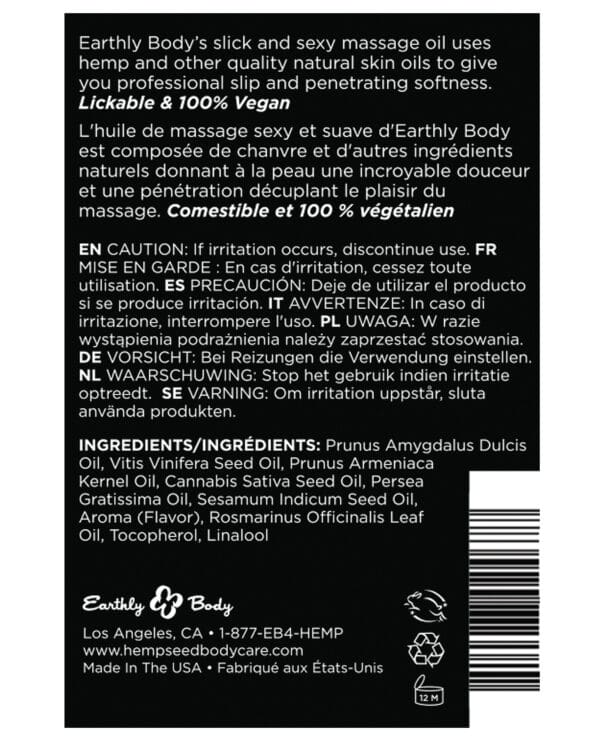Earthly Body Edible Massage Oil - 8 oz Banana - Image 2