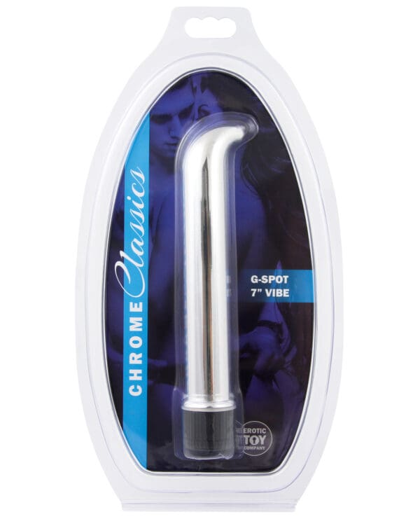 Erotic Toy Company Chrome Classics  7" G Spot Vibe - Silver - Image 2