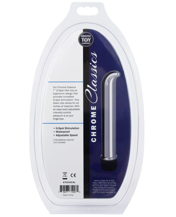 Erotic Toy Company Chrome Classics  7" G Spot Vibe - Silver - Image 3